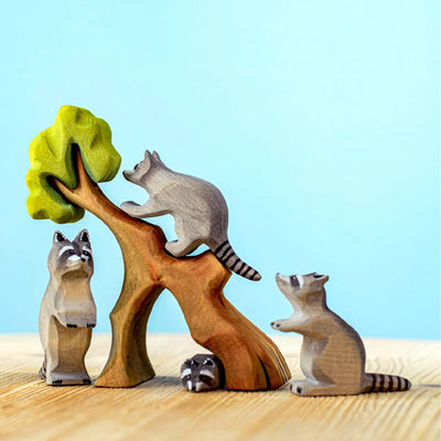 Bumbu Toys Raccoon Family with Tree SET