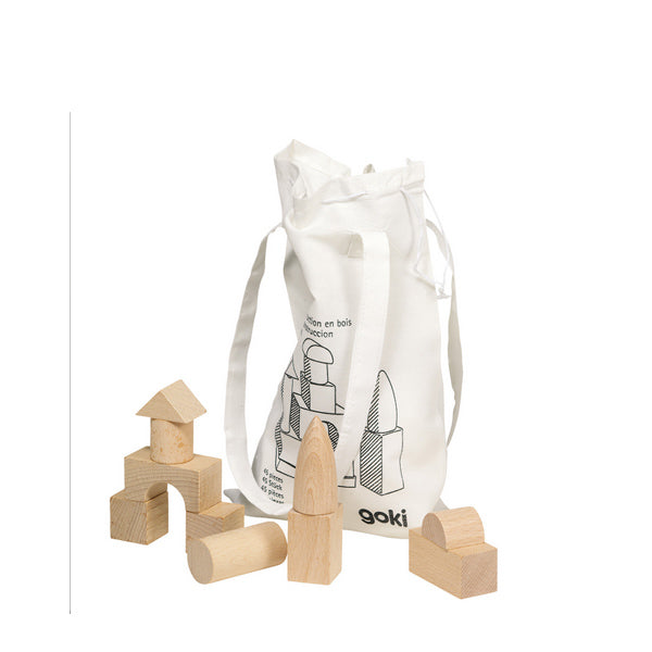 Goki Basic Wooden Building Blocks - 45 pcs