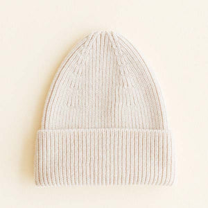 Hvid Knitted Beanie Fonzie (adult) - Cream