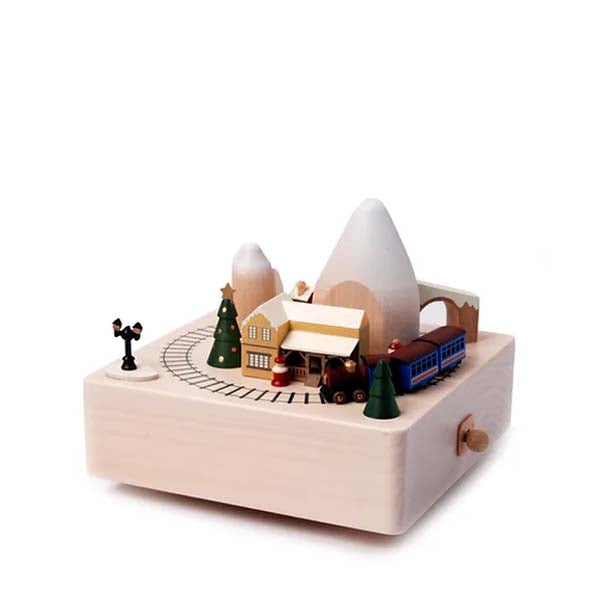 Wooderful Life Wooden Music Box - Winter Train