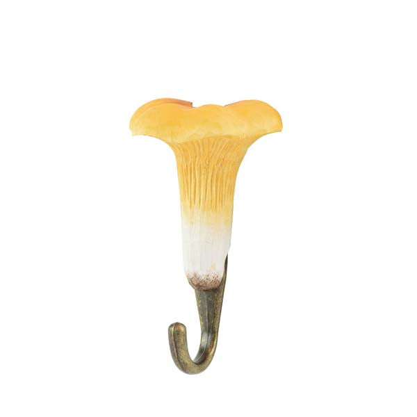 Wildlife Garden Hand Carved Mushroom Hook - Chanterelle