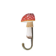 Wildlife Garden Hand Carved Mushroom Hook - Fly Agaric