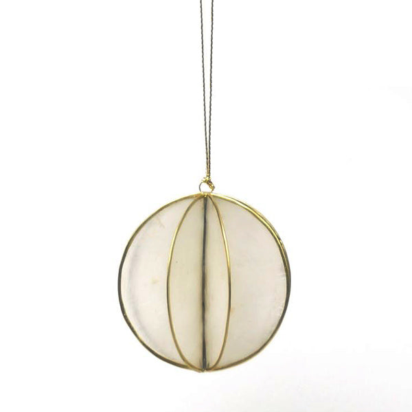 Ball Shaped Christmas Ornament - Brass