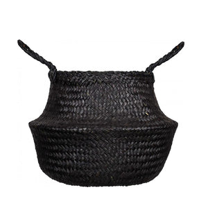 Seagrass Belly Basket – Black