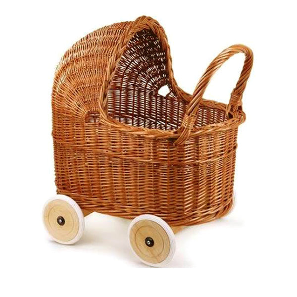 Egmont Toys Wicker Pram with Bedding - Large