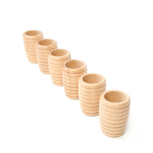 Grapat 6 Honeycomb Beakers - Natural Wood