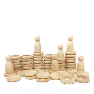 Grapat Nins®, Rings and Coins - Natural Wood