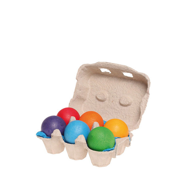 Grimm’s 6 Wooden Balls – Rainbow - Elenfhant