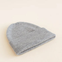 Hvid Knitted Beanie Fonzie (newborn) - Grey Melange