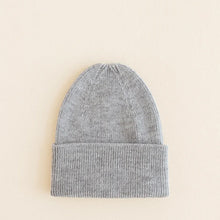 Hvid Knitted Beanie Fonzie (newborn) - Grey Melange