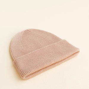 Hvid Knitted Beanie Fonzie (newborn) - Rose