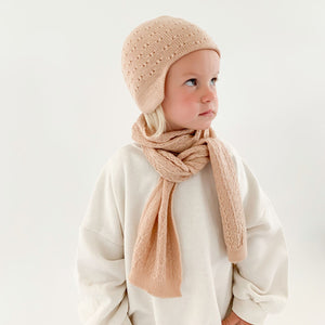 Hvid Knitted Hat Dua - Apricot