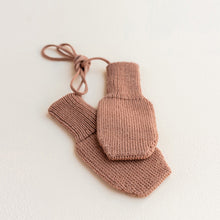 Hvid Knitted Mittens - Terracotta