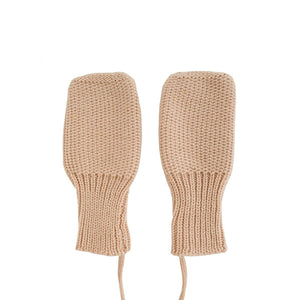 Hvid Knitted Mittens - Apricot