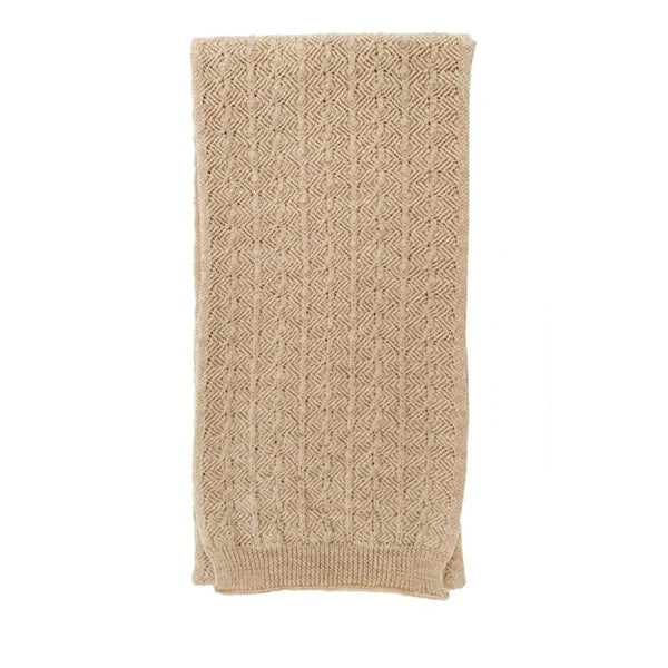 Hvid Knitted Scarf Eduart - Sand