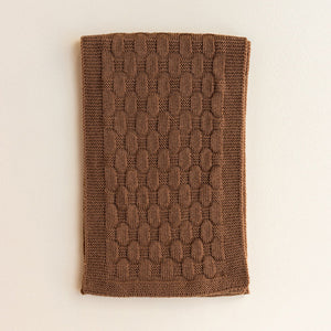 Hvid Knitted Scarf Fiona - Chocolate