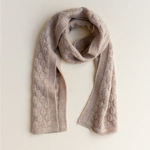 Hvid Knitted Scarf Fiona - Sand