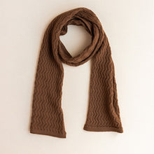 Hvid Knitted Scarf Fredrik - Chocolate