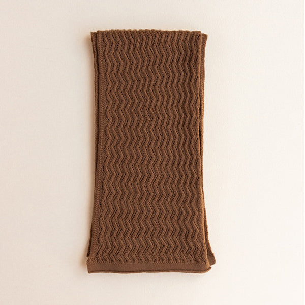 Hvid Knitted Scarf Fredrik - Chocolate