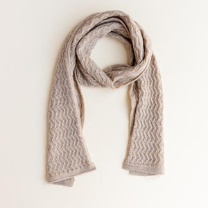 Hvid Knitted Scarf Fredrik - Sand