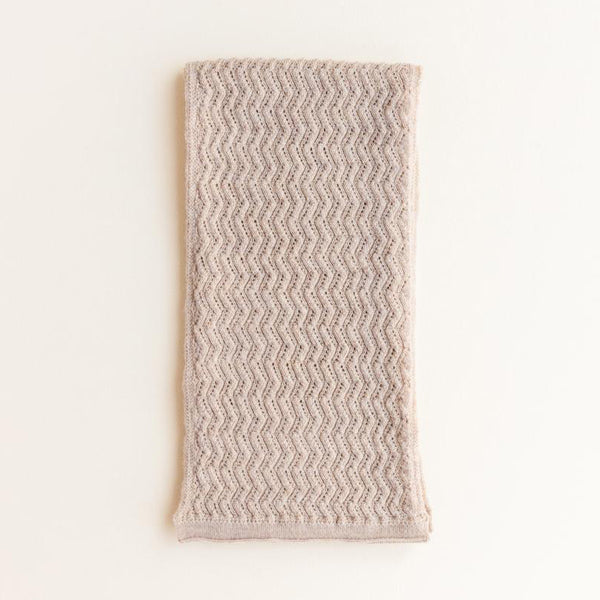 Hvid Knitted Scarf Fredrik - Sand