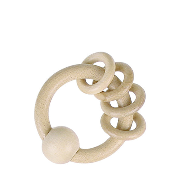 Heimess Nature Wooden Ring Rattle - Natural Wood