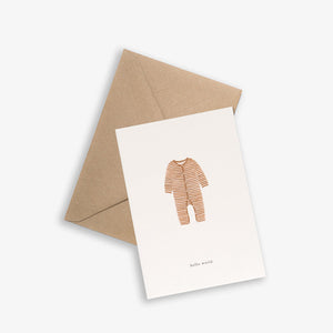 Kartotek Copenhagen Greeting Card - Baby Onesie Ochre