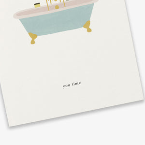 Kartotek Copenhagen Greeting Card - Bath Tub