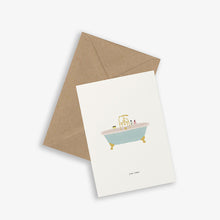 Kartotek Copenhagen Greeting Card - Bath Tub