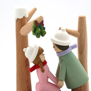 Wooderful Life Wooden Music Box - Kiss Under the Mistletoe