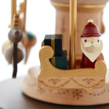 Wooderful Life Wooden Music Box - Santa & Reindeer Carousel