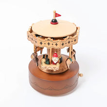 Wooderful Life Wooden Music Box - Santa & Reindeer Carousel