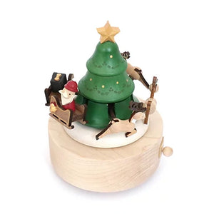 Wooderful Life Wooden Music Box - Santa & Reindeer