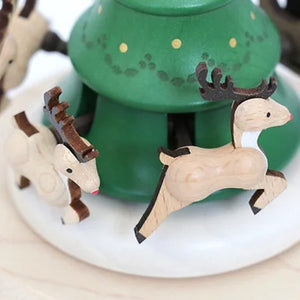 Wooderful Life Wooden Music Box - Santa & Reindeer