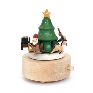 Wooderful Life Wooden Music Box - Santa & Reindeer