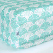 Swedish Linens Rainbows Fitted Sheet – Minty Blue