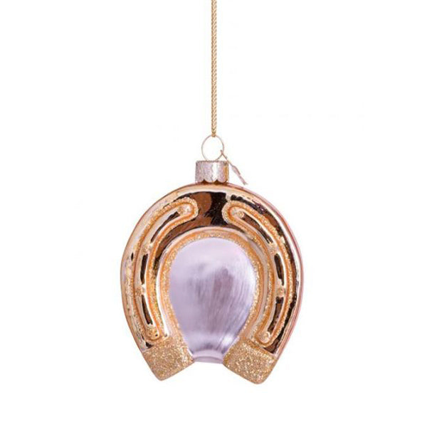 Vondels Glass Shaped Christmas Ornament - Horseshoe