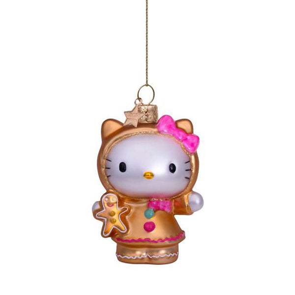 Vondels Glass Shaped Christmas Ornament - Hello Kitty Gingerbread