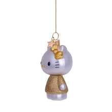 Vondels Glass Shaped Christmas Ornament - Hello Kitty w/gold Dress