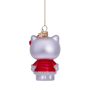 Vondels Glass Shaped Christmas Ornament - Hello Kitty w/xmas Dress