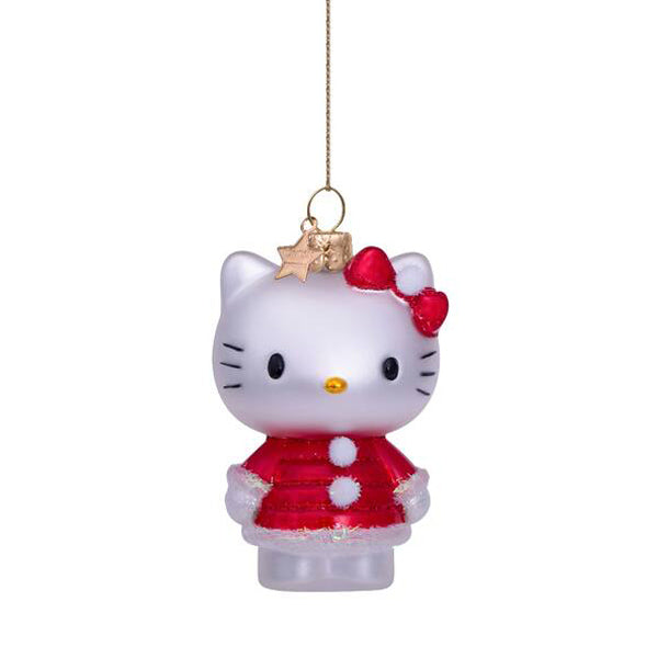 Vondels Glass Shaped Christmas Ornament - Hello Kitty w/xmas Dress