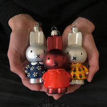 Vondels Glass Shaped Christmas Ornament - Miffy Melanie with Orange Dress