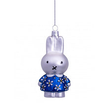 Vondels Glass Shaped Christmas Ornament - Miffy with Blue Flower Dress