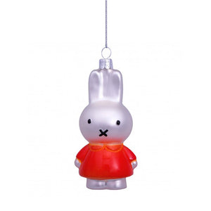 Vondels Glass Shaped Christmas Ornament - Miffy with Orange Dress