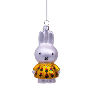 Vondels Glass Shaped Christmas Ornament - Miffy with Yellow Tulip Dress