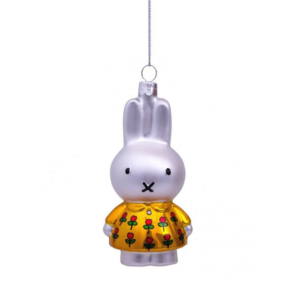 Vondels Glass Shaped Christmas Ornament - Miffy with Yellow Tulip Dress