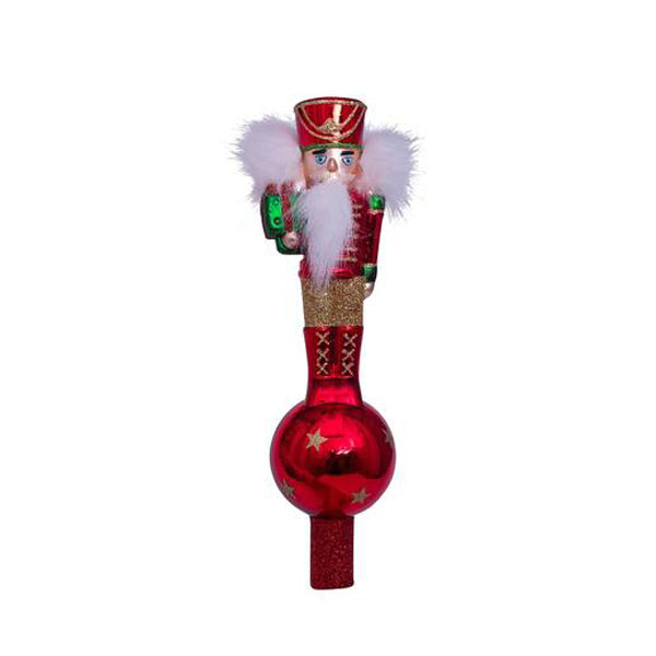 Vondels Glass Shaped Tree topper - Nutcracker Red