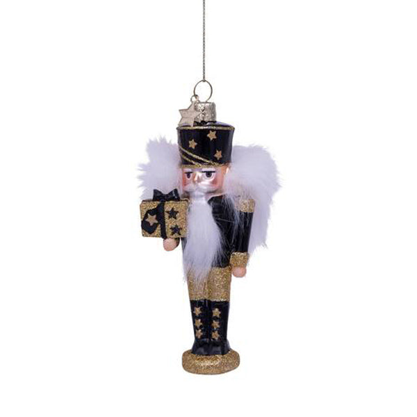 Vondels Glass Shaped Christmas Ornament - Nutcracker Black/Gold