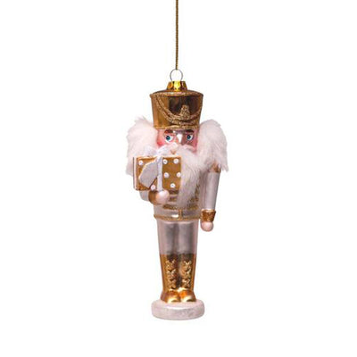 Vondels Glass Shaped Christmas Ornament - Nutcracker Gold