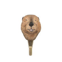 Wildlife Garden Hand Carved Animal Hook - Beaver